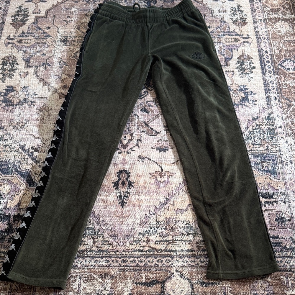 Kappa Women’s Dark Green Joggers with Black Stripe - Picture 2 of 6